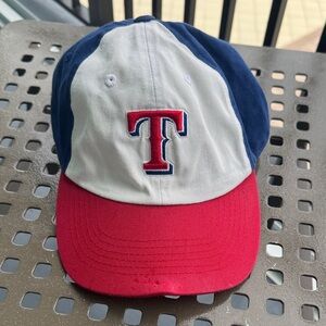 Embroidered Texas Rangers MLB distresssed Classic Red and Blue Baseball Cap